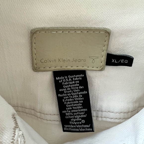 Calvin Klein White Denim Jacket L - Picture 2 of 7